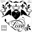 Schablone-Stencil 20x20cm 013-1637 Love Nostalgie